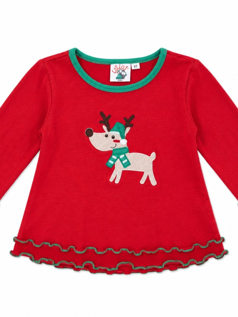 Luigi Kids Reindeer Christmas Shirt Girls 4T